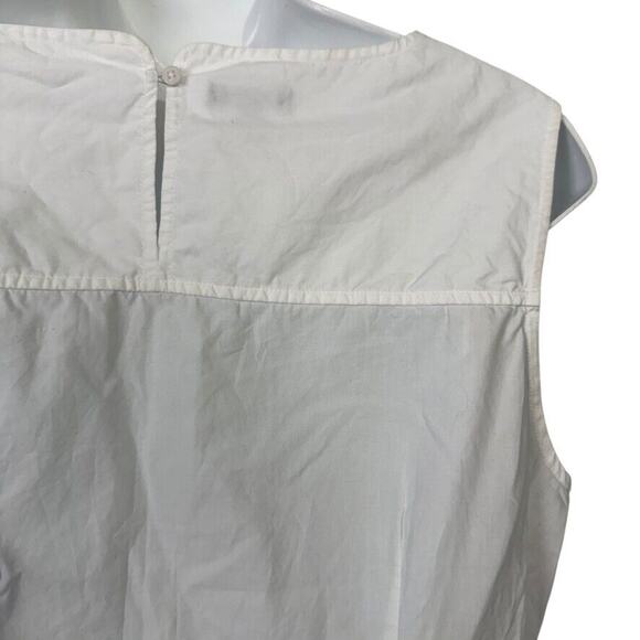 Talbots White Cotton Womens Sleeveless Top Beaded Rhinestones Colorful Shirt 12 - Picture 13 of 16